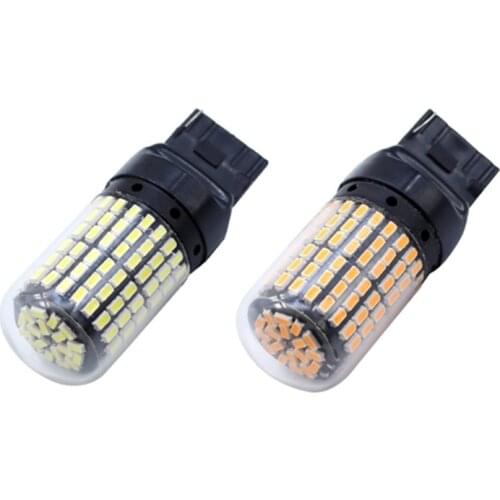 2Pcs Super Bright Canbus T20 7440 W21W Wy21W 144-Smd Reverse Light Turn Signal Light Error Free No Hyper Flash T20 7440 Led Bulb