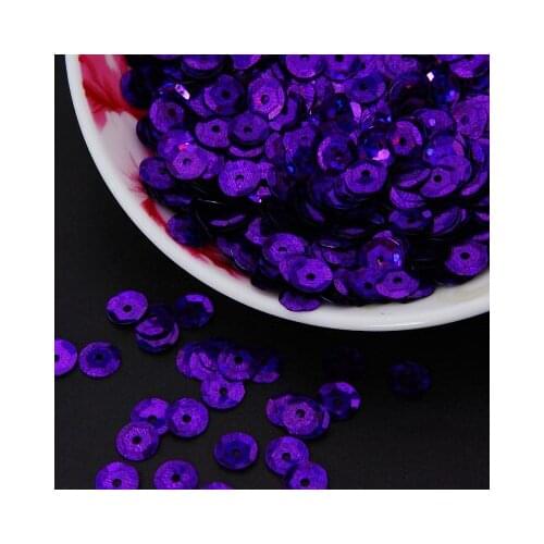 50g(1650pcs) 8mm Cup Laser Bright Sequin Round Paillettes Sewing Wedding Craft Embossing Violet Laser