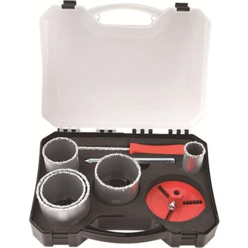 8pcs Boxed Portable Tungsten Carbide Hard Alloy Grit Hole Saw YG8 Tile Opener Set Reamer Drill Bit