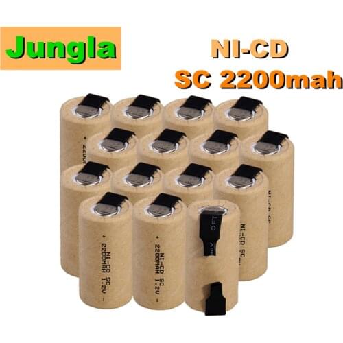 Lowest price 2-20 piece SC battery 1.2v batteries rechargeable 2200mAh nicd battery power tools akkumulator