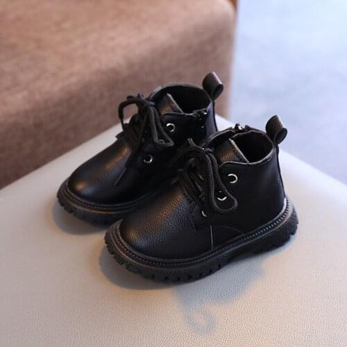 2021 Baby Martin Boots 1-6 Years Toddler Kids Fashion Leather Short Boots Baby Sneakers Infant Soft Sole Shoes Size 21-30