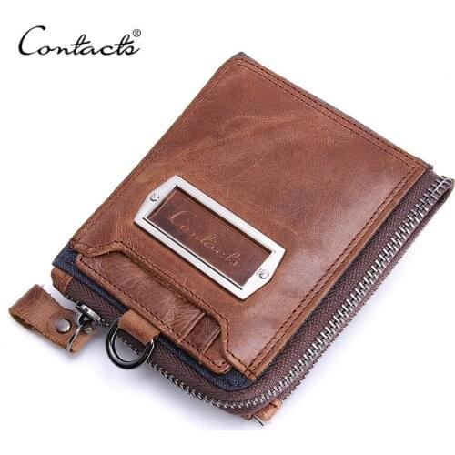 Wallets for Man Leather Short Mens Wallet Coin Purse Crazy Horse Leather Horizontal Wallet Card Holder