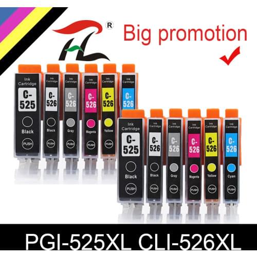 HTL PGI525 PGI 525 CLI 526 Ink Cartridges for Canon Pixma iP4850 ix6550 MG5150 MG5250 MG6150 MG8150 MX885 MG5350 Printer