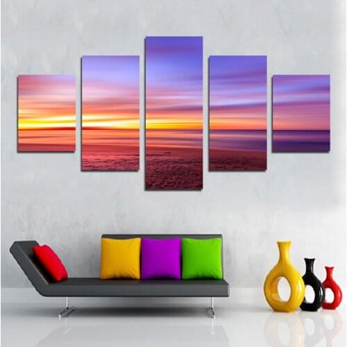 Decorative Painting Home Decoration 5 Pieces of Photography Style Landscape Canvas Prints Wall Art Pictures Living Room Bedroom