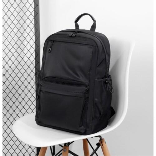 Business Fashion Thin Laptop Backpack Male 15.6-inch Office Work Mens Backpack Unisex Black Slim Backpack Lightweight Bag