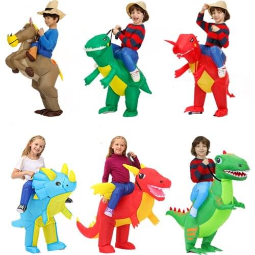 Kids Inflatable Dinosaur costume cosplay Unicorn T-REX clothing Halloween Costumes For Women men Adult Fantasia Party Jumpsuit