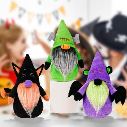 Halloween Doll Bar Decorative Soft Flannel Faceless Cartoon Cute Gnome Plush Doll With Wings Ornaments Party Decor for Home