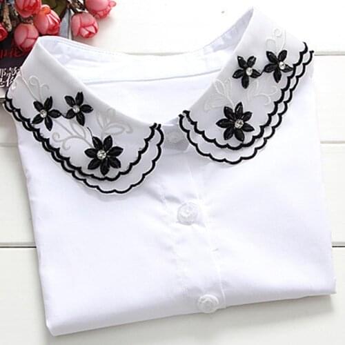 2017 Shirt Fake Collar White & Black Tie Necklace Female Lapel Detachable Detachable Lapel Shirt Fake False turn down Choker