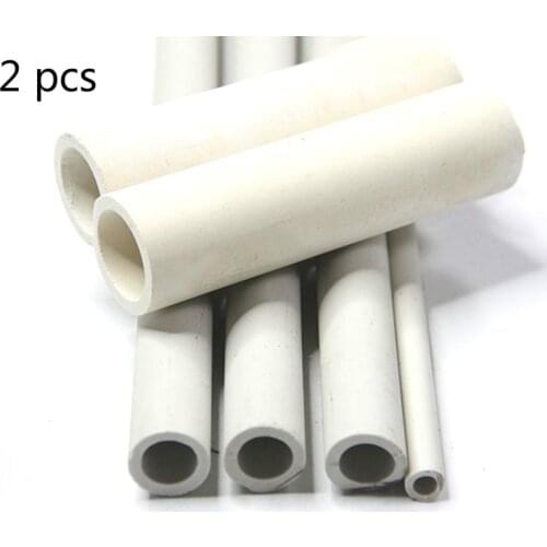 2pcs High Temperature Resistant Corrosion Wear Ceramic Tube Hollow Insulating Burning Pipe 800 degrees