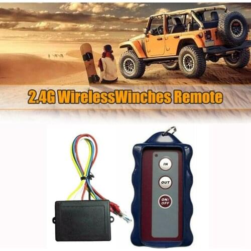 AU05 -12V Wireless Winch Remote Control Set Kit with Manual Transmitter for Jeep SUV Truck Car, 98Ft