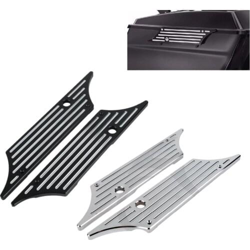 Motorcycle Hard Saddlebag Latch Cover Face For Harley Touring Street Glide Road King Electra Glide 1994-2013 Black Chrome