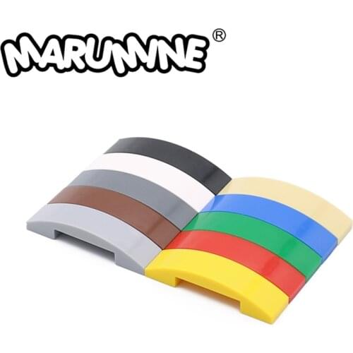 Marumine MOC Bricks Part Assembles Particles 93273 Slope Curved 4x1 Double No Studs Classic Building Blocks Model Accessories