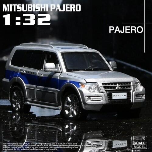 1:32 Pajero V97 SUV Model Toy Car Alloy Die Cast Sound Light Steering Shock Aabsorber Off Road Toys Vehicle