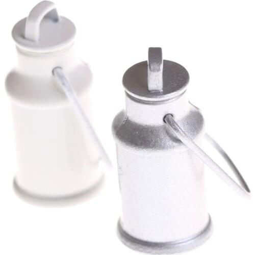 Fashion Dollhouse Miniature Milk Jars Barrel With Lids Kitchen Milk Can Bucket Dollhouse Mini Toys