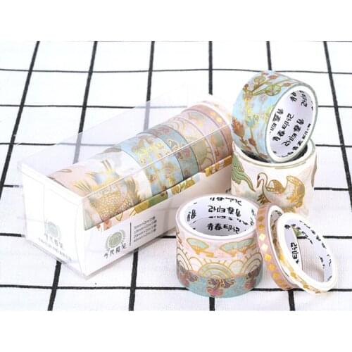 Creative Printed Masking Paper Tape Set DIY Hand Account Craft Scrapbooking Journal Album Decoration Material