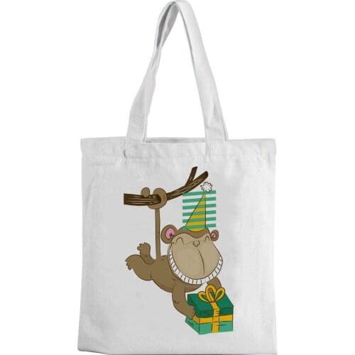 2021 New Canvas Bag Cartoon picture Print Canvas Bag Large Capacity White Fashion Leisure Environment-friendly Shopping Bag