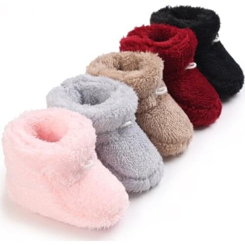 Newborn Shoes Warm Socks Toddler Boots Winter First Walker Baby Girls Boys Soft Sole Snow Booties Unisex Crib Shoes 0-18M