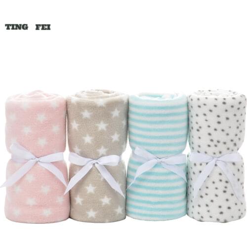 75X100cm Multi Five-pointed Star Baby Blanket Newborn Elephant Air Conditioning Quilt Coral Velvet Pillow Quilt