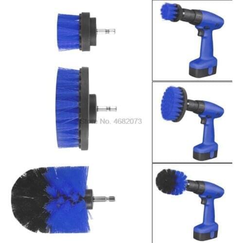 By DHL or Fedex 100sets 3pcs/set Power Scrubber Brush Drill Brush Clean Tub Shower Tile Grout Cordless Power Scrub Cleaning Kit