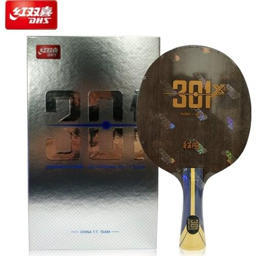 DHS 301 301X table tennis racket for 40+ ball 5 ply wood + 2 ply arylate carbon fiber off+ ping pong blade paddle fast attack
