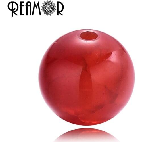 REAMOR Natural Cracked Red Carnelian Beads For Jewelry Making Round Onyx 8mm 15" DIY Jewellery Wholesale Gem