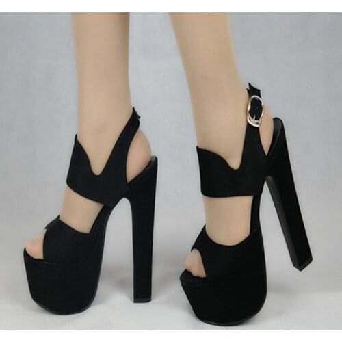 Crude heel sandals 2020 new thick-soled super high-heeled waterproof platform 15 cm sexy womens shoes simple high-heel sandals