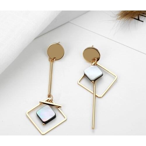 Korean Fashion Long Slope Geometric asymmetry Drop Earrings new Acrylic earring for women Gift Party Wedding Brincos