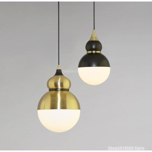Nordic LED Brass Golden Pendant Lights Bedroom Bedside Living Room Hanging Lamp Restaurant Bar Restaurant Kitchen Pendant Lamp