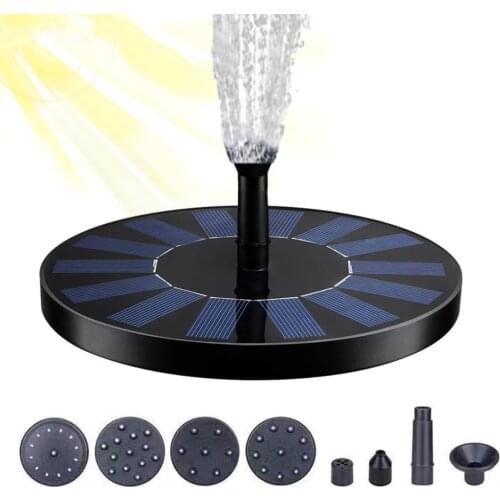Solar Fountain 190L/H Mini Durable Oxygen Circulating 7V Aquarium Backyard Decoration Outdoor Patio Float Black Water Pump