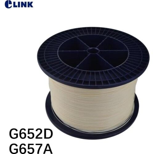 2500mtr 0.9mm tighted fiber optic cable G652D G657A 9/125um SM white for fiber pigtails ftth Singlemode wire 2.5km/roll ELINK