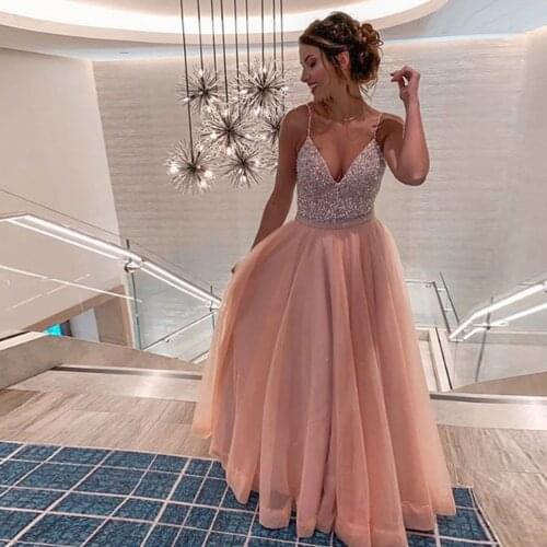 BEPEITHY 2021 New V Neck Long Evening Dress Vestidos De Fiesta De Noche Beading Bodice Vintage Prom Party Dresses Abendkleider