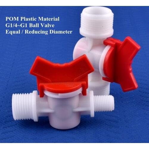 1~50pcs G1/4" ~G1" POM Ball Valve Aquarium Tank Air Pump Equal / Reducing Dia Hose Joint Garden Drip Irrigation Water Pipe Valve