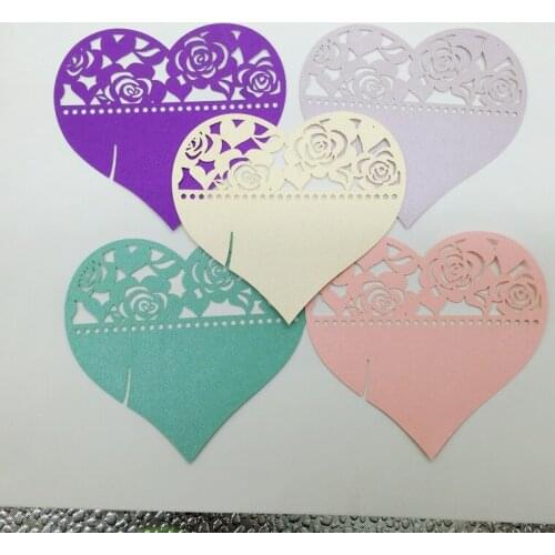 100 pcs/set Wedding Decorations Hollow seat card Name/Place/Cup Card Heart Paper Guest Seat Card Party Meet Shower Decor 8ZSH052