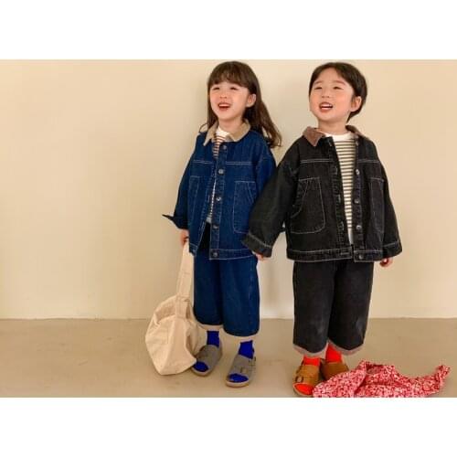 Girls Suits Coat + Pants 2pcs Kids Cotton Tracksuit 2021 Blue Spring Autumn Uniforms Sport Teenagers Outwear Children Sets