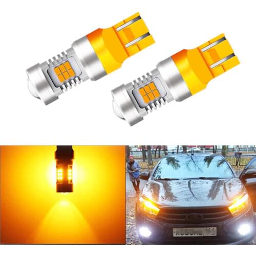 2Pcs T20 7443 7444 W21/5W LED Bulbs 6000K White Lamp Bulbs For Turn Signal/Revese/ Backup/Tail Light