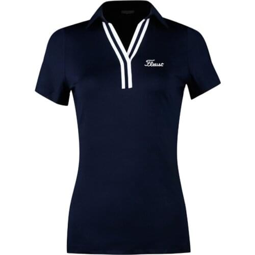 2021 Golf Ladies Sports WEAR Short-Sleeved T-shirt Stretch V-neck Top Summer New 골프웨어