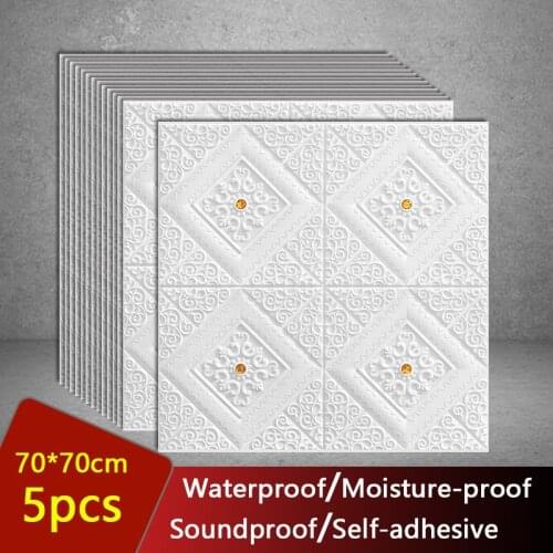 3D Foam Wall Stickers Self-Adhesive Ceiling Stickers Self-Loading Roof Kids Room Office Decoration Soft Package Wallpaper