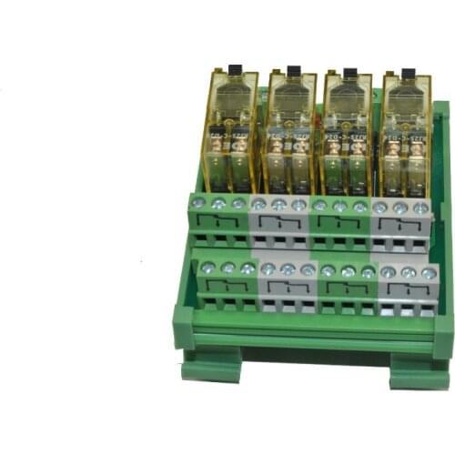 4 Channel DPDT DIN Rail Mount IDEC RJ2S 24VDC Interface Relay Module