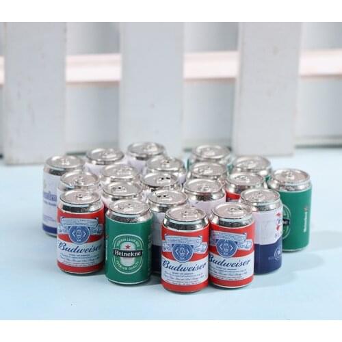 4Pcs/Set Miniature Scene Model Of Doll House Decorate Mini Soda Beer Can Miniature Food Art Supply DIY Decoration