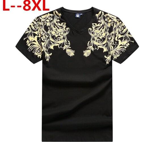 8XL 7XL 6XL new spring mens t-shirt digital printing V-neck short sleeve T-shirt for men casual male tops tees brand clothing