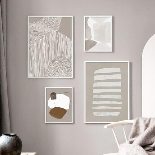 Abstract Line Geometric Boho Posters Canvas Painting Wall Art Print Pictures for Living Room Modern Interior Home Decoration