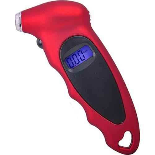 Digital Tire Pressure Gauge Tire Gage 4 Settings for Car Truck Bicycle, Instant Read with Blue Backlit LCD, Red, Black