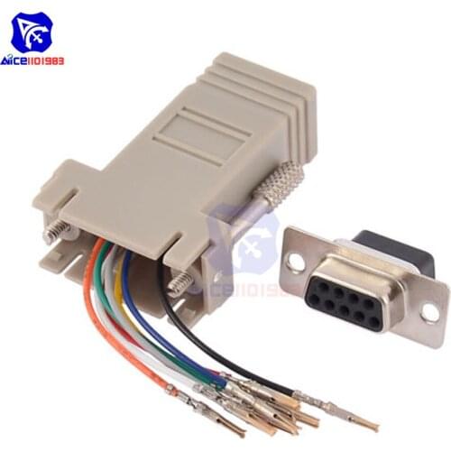 Diymore DB9 Female to RJ45 Female DB9 to RJ45 Adapter Connector for PC Laptop