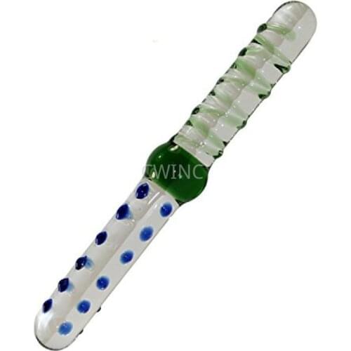Double Head Glass AV Rod Masturbation with Thread and Big Spots Massager
