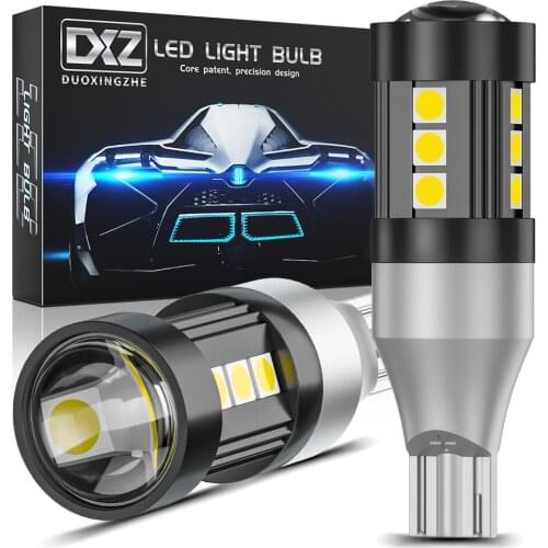 DXZ 2pcs W16W T15 LED T16 Canbus Bulb 15-SMD 1200LM 921 912 Car Turn Signal Reverse Backup Brake Light Bulbs Auto Lamp 12V 6500K