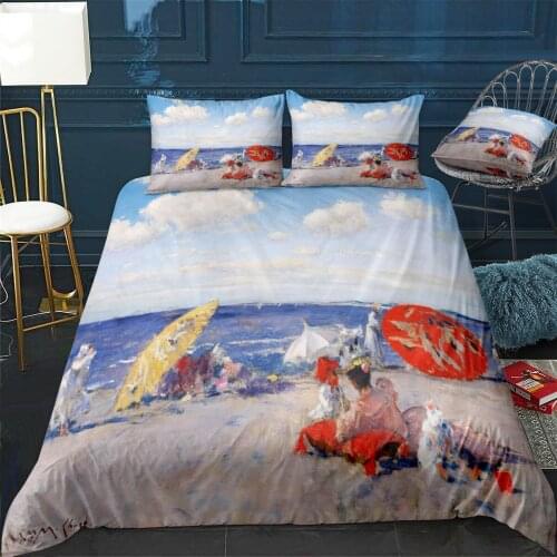 At the seaside Quilt Cover Pillowcase 3Piece Comforter Bedding Set With Pillow Case Single Double Duvet Cover Home Decora