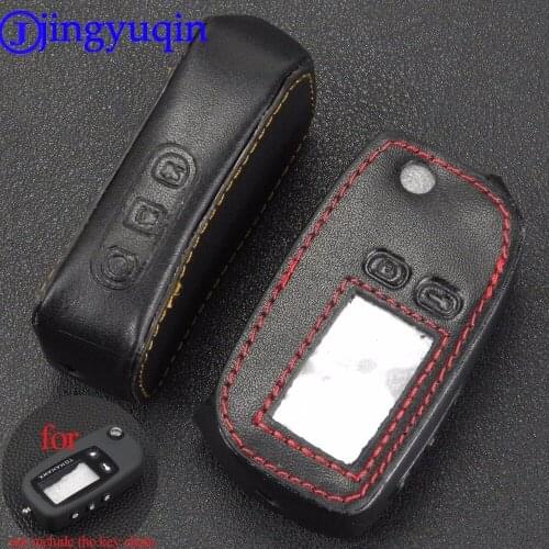 Jingyuqin Remote Folding Flip 5 Buttons Leather Case Fob Cover For Tomahawk TW9010 TW9020 TW9030 Two Way Alarm System