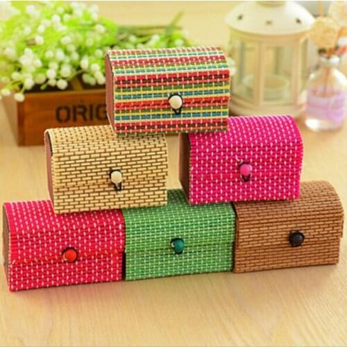 Fashion Ring Necklace Earrings Bamboo Wooden Jewelry Storage Boxes Cosmetic Hot Selling Storage Container