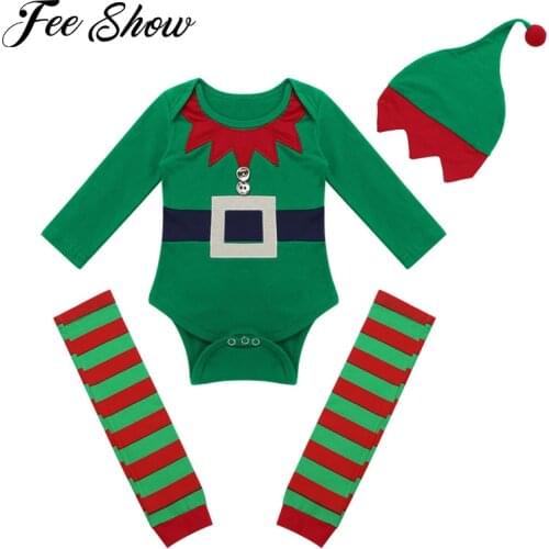Newborn Christmas Romper Clothing Set Xmas Baby Costumes Cloth Infant Toddler Boys First Christmas Santa Jumpsuit Party Cosplay