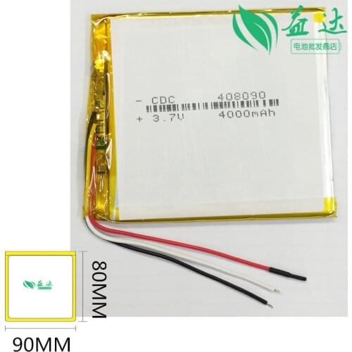 New 3 line polymer 7 inch Tablet PC battery 408090 4000mAh 3.7V package post Rechargeable Li-ion Cell
